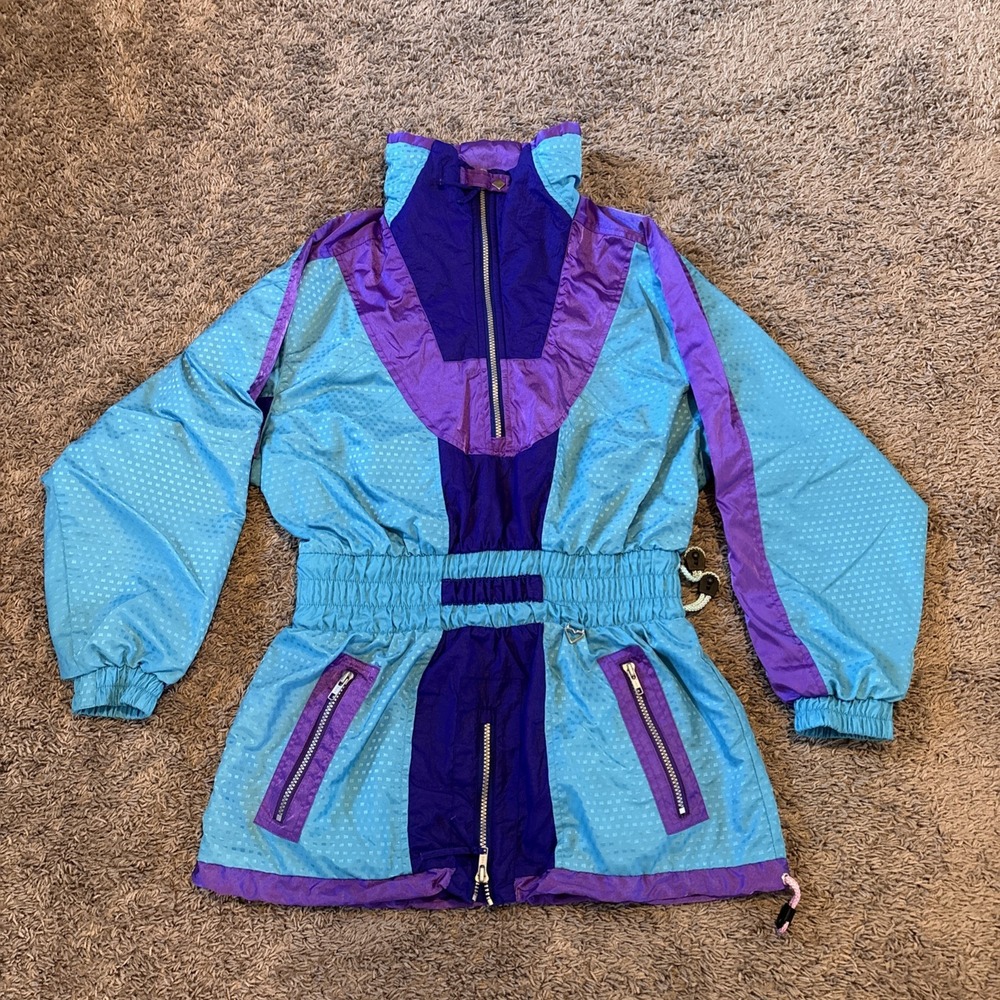 Vtg Obermeyer Juniors Ski Jacket Neon Purple Retro 80s 90s Sz 16 Womens Small